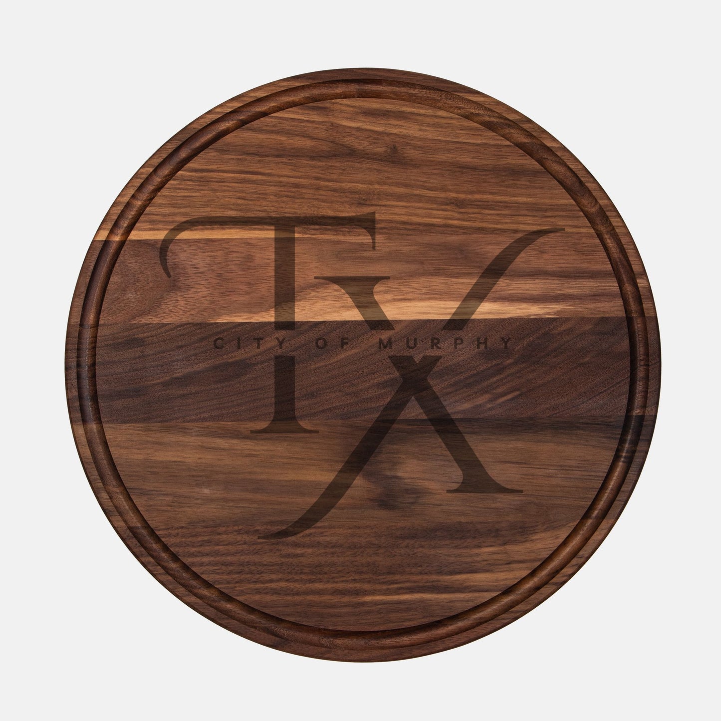 Round Charcuterie Board with Groove - 13.5” x 13.5”