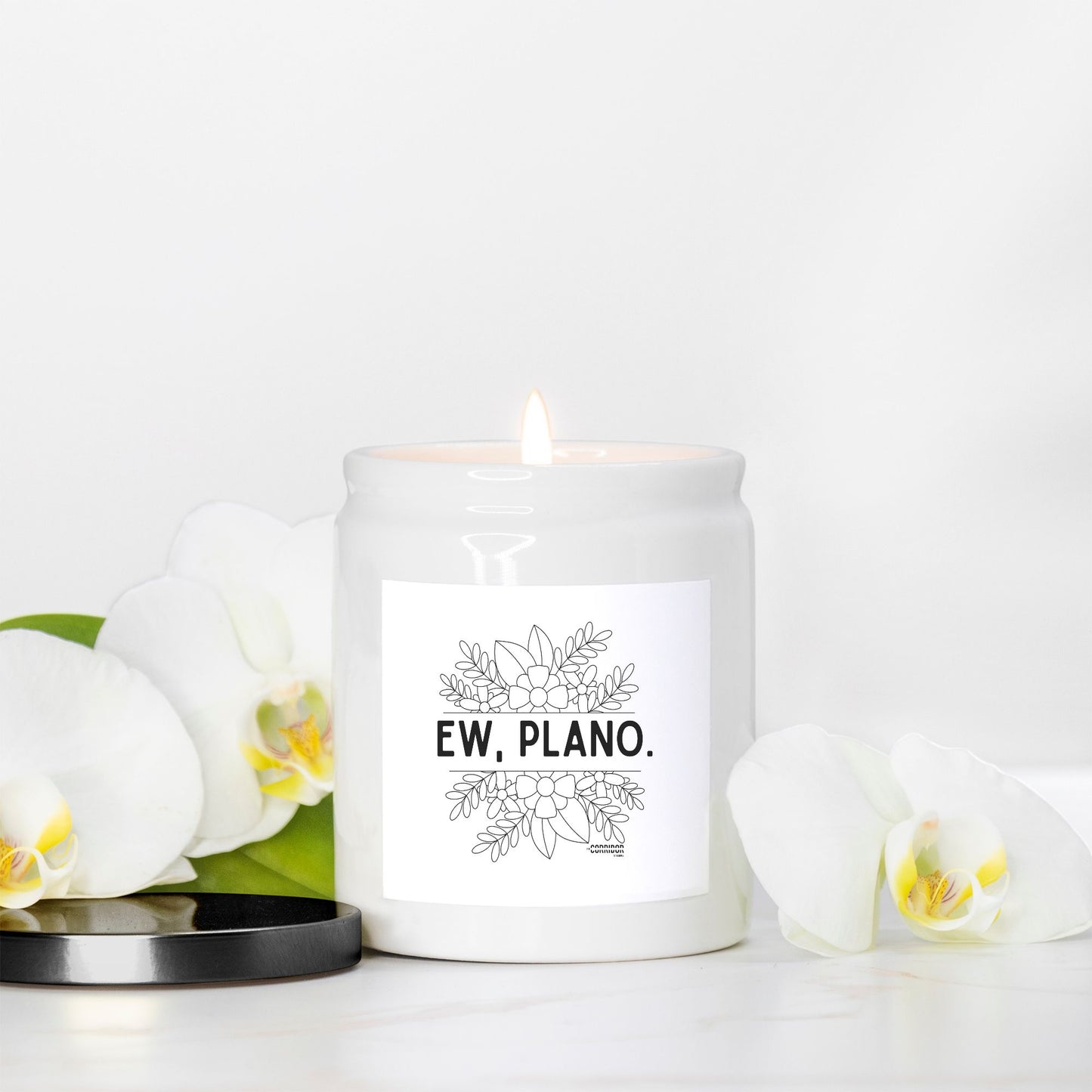 Ew Plano snarky Candle Ceramic 8oz (White)