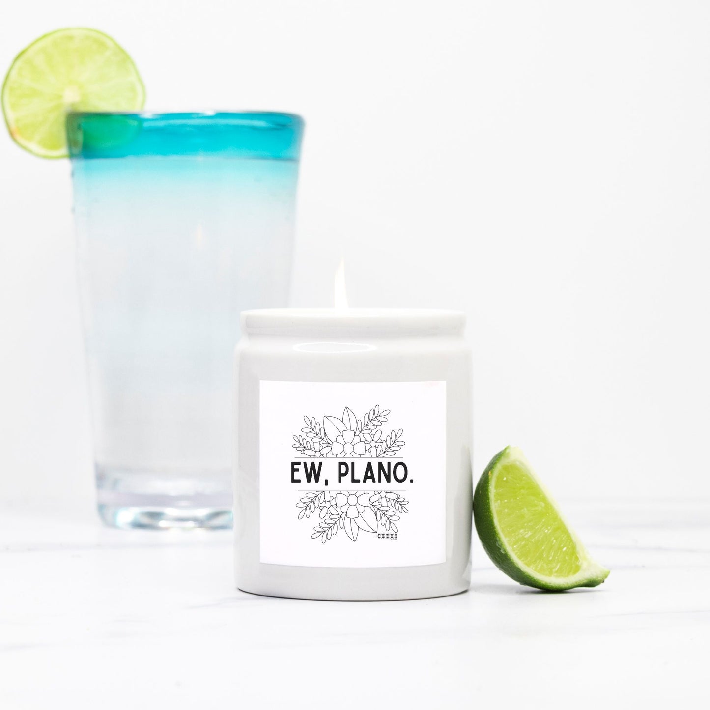 Ew Plano snarky Candle Ceramic 8oz (White)
