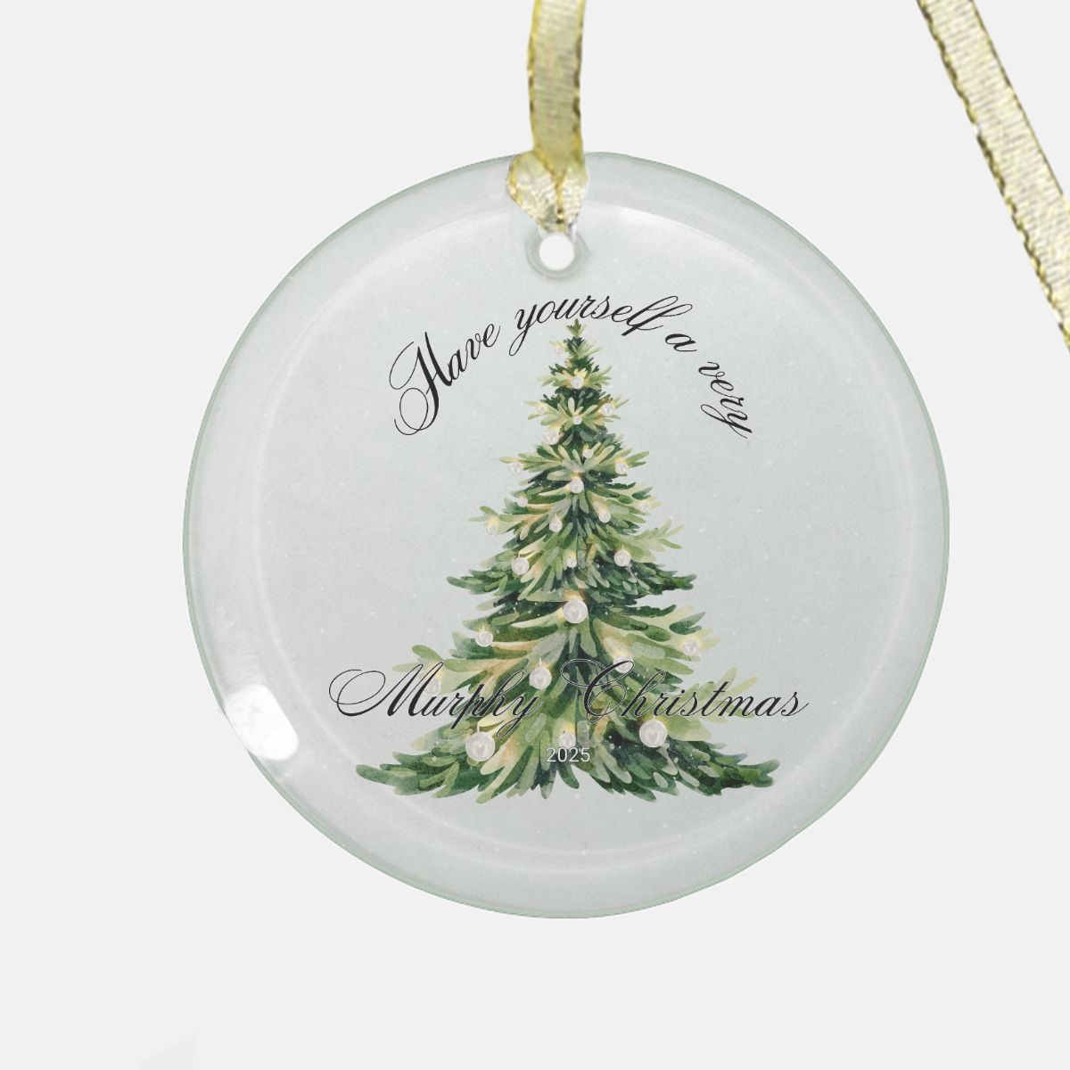 Murphy Christmas Ornament - Clear Glass (Round)