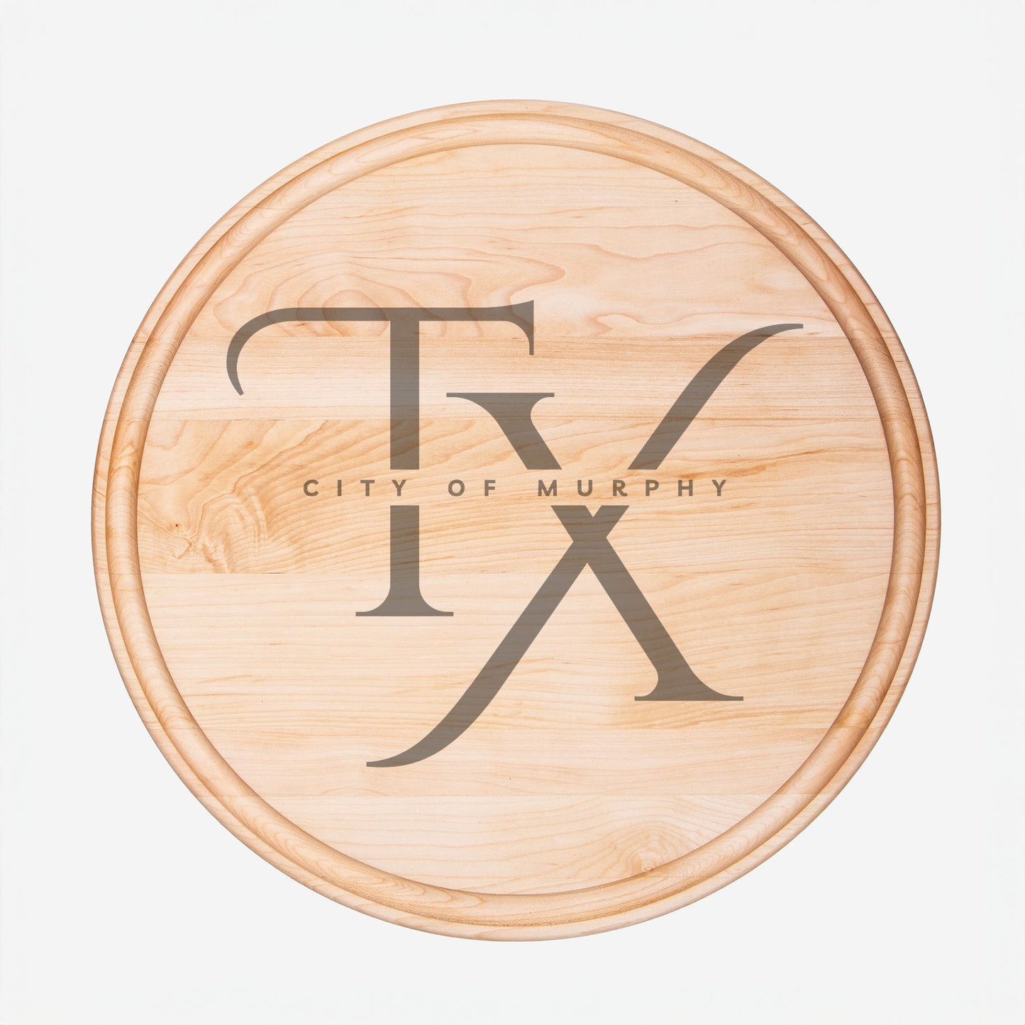 Round Charcuterie Board with Groove - 13.5” x 13.5”