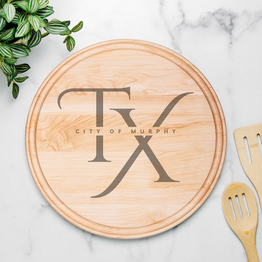 Round Charcuterie Board with Groove - 13.5” x 13.5”