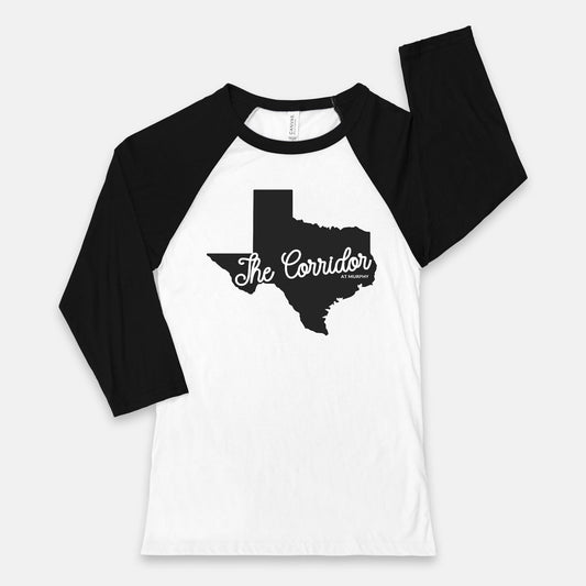 Texas on The Corridor Bella Canvas Unisex Baseball T-Shirt - 3200
